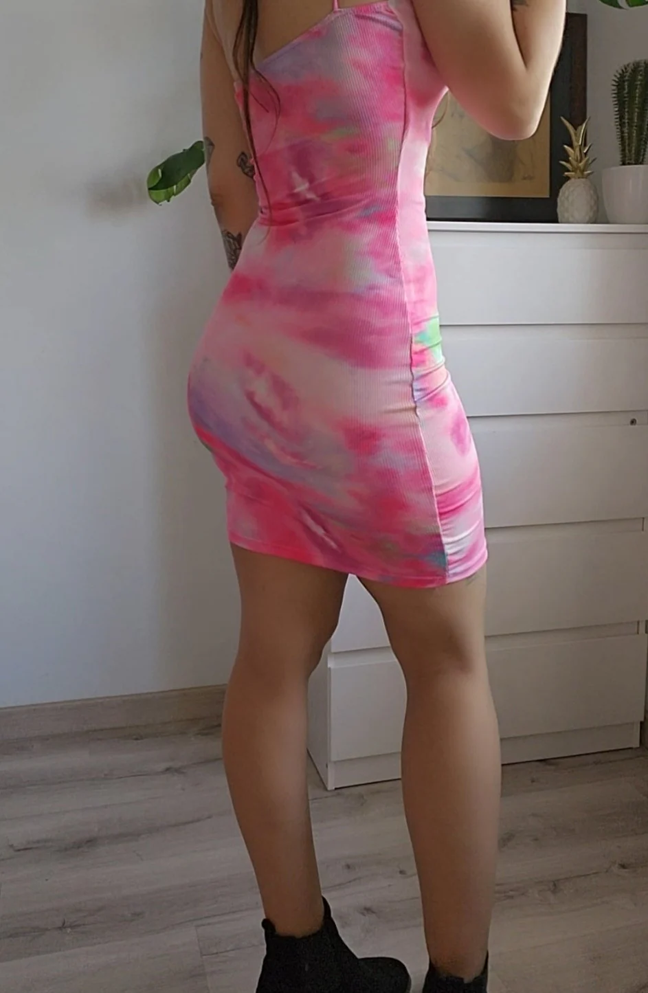 Vestido Mármol Canalé - MiniVestido tirantes Estampado marmolado colorido - Image 5