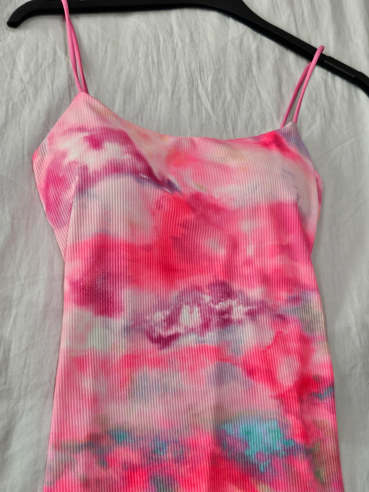 Vestido Mármol Canalé - MiniVestido tirantes Estampado marmolado colorido - Image 6