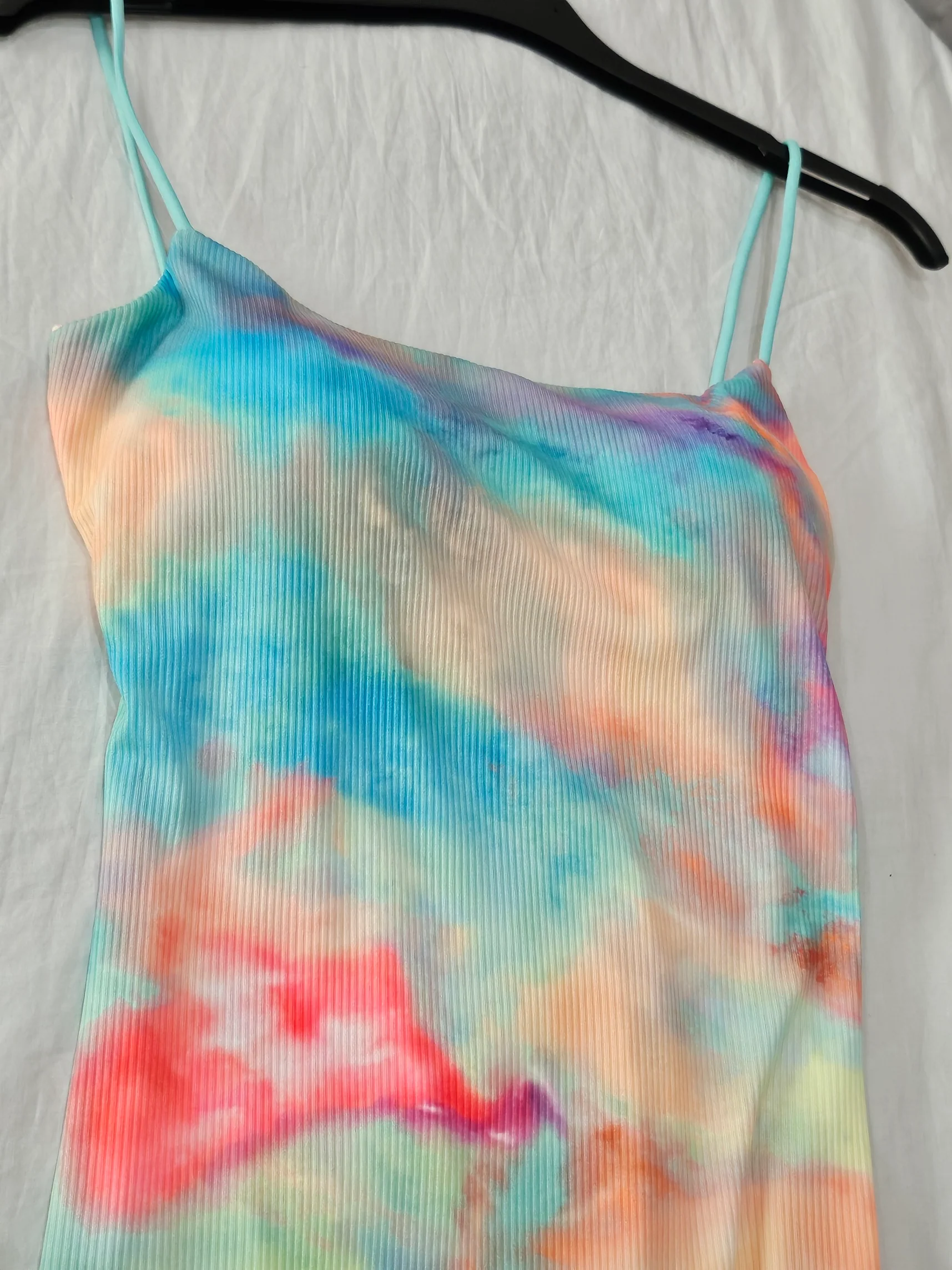 Vestido Mármol Canalé - MiniVestido tirantes Estampado marmolado colorido - Image 8